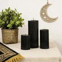 1pc 1.96 Inch Diameter Black Cylindrical Scented Candle, Suitable For Ambiance Creation, Home Decor, Living Room Decor, All Seasons, Valentine's Day Gift & Decor, New Year Gift & Decor, Wedding Gift & Decor, Women/Girlfriend Gift, Souvenir, Birthday Gift