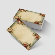 30/50pcs Vintage Floral Blank Thank You Cards & Message Notes - Elegant Blanks With Aged Paper For DIY Wedding, Birthday, Christmas Party Invitations, Pocket Cards, Gift Tags - Bulk Blanket Order For Teachers, Colleagues, Family - Multicolor - View 2