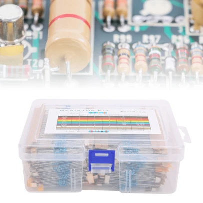 Resistencias de película metálica 1/4W, 2600 pcs (130 valores, 20 cada uno), rango 1RΩ-3MΩ, tolerancia ±1%. Alta precisión, estabilidad y se guridad. Fácil instalación, soporta inserción automática. Ideales para proyectos eléctricos y experimentos. Material de calidad, duraderas. Valores incl.: 12K, 15K, 220R, 3M, etc. Estado: 100% nuevo.