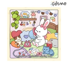 GDTME 涂色书 1：适合成人和儿童的可爱温馨涂色书，24 页厚纸，7.87*7.87 英寸，包含易于涂色的动物插图和可爱场景。 - 141 - 查看 9