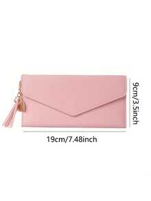 1pc/ Ladies' Personalized Name Tassel Clutch Wallet - An Elegant Handbag, Credit Card Slot And Soft Lining - The Perfect Gift For Birthdays, Anniversaries, Mother's Day, Valentine's Day, Christmas Or Daily Use, Carry A Wallet With A Clutch Every Day/Fashionable Clutch/Secure Snap Closure - Multicolor - View 5
