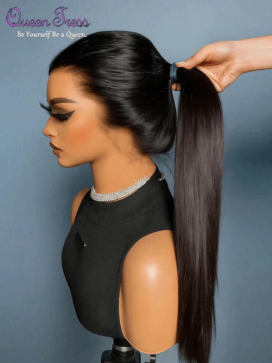 CEXXY Human Hair Wigs With 200% Density, 360° Lace Front, Straight, For Women, 360° Full Lace Front Wigs, HD Human Hair Lace Front Wigs, Human Hair Wigs, 13x6 Lace Front Wigs, Brazilian Human Hair Wigs - Natural Black - 查看 1