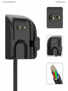 Cable de carga de repuesto para reloj inteligente Galaxy Fit 2/R220 con carga USB - Negro - Ver 6