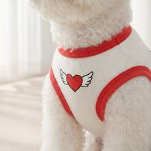 情人节宠物背心，心形图案，时尚宠物背心，适合春秋季小型/中型犬
