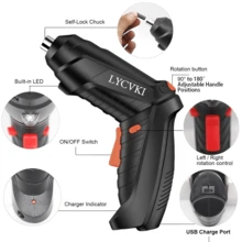 14pcs Electric Screwdriver Set, Mini Foldable Electric Drill Tool, 90° Rotatable Folding Hand Drill, Compact Cordless Screwdriver Drill, Multi-Functional Home Repair Electric Tool Kit, USB Rechargeable Portable Cordless Drill Set - Black - View 8