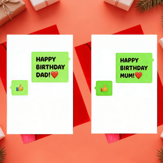 1张幽默竖起大拇指的生日贺卡，送给爸爸妈妈 | 多用途纸质贺卡，适合送给儿子、女儿或任何人，作为生日礼物