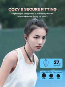 REMAX Wireless Neckband Sports Earphones, HiFi Sound With Noise Cancelling Mic, Low Latency Gaming Mode, Magnetic Clasp & Sweatproof Comfort Fit,Sport Earphones ,Gaming Headphones - RB-sT01 - View 5