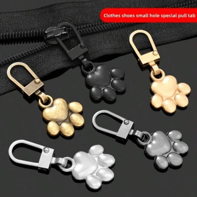 5/10/20pcs Dog Paw Metal Zipper Pulls, DIY Replacement Keychain Suitable For Luggage, Wallets, Jackets, Backpacks, Etc.