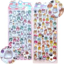 3D可爱卡通贴纸，可重复使用的迷你3D贴纸，适用于剪贴簿、计划本、日记本、笔记本、笔记本电脑、手机壳、装饰品、卡通动物和糖果DIY水晶贴纸、卡通动物奇幻主题创意贴纸、儿童奖励装饰贴纸，多种款式可选，适用于水瓶、计划本、笔记本、杯子和其他装饰品。 - 卡通立體貼紙B - 查看 3