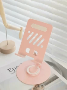 Soporte de aleación ajustable para tableta a 360°. Ajustable, portátil, plegable, con disipación de calor. Soporte portátil, de escritorio, base de enfriamiento para portátil. Soporte triangular universal, esencial para personas encorvadas. Adecuado para el hogar, la oficina y otras ocasiones. Mejor regalo. Disponible en múltiples estilos. - Rosa - Ver 8