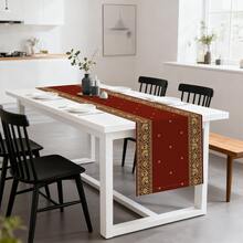 Bộ 1/4/5/6/7/20 món khăn trải bàn và tấm lót chén bằng polyester họa tiết hoa đỏ và vàng, thích hợp cho các lễ hội Hồi giáo, phong cách Bohemian, trang trí nhà kiểu Ả Rập, nhà bếp, tiệc ngoài trời, phòng ăn. - Nhiều màu - Xem 19