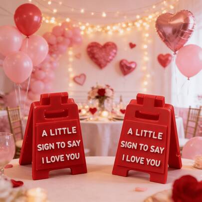 Small Plastic "I Love You" Tabletop Decor, Minimalist Home Office Desk Decoration, Suitable As Wedding Anniversary Or Valentine's Day Gift For Husband, Wife, Boyfriend, Girlfriend