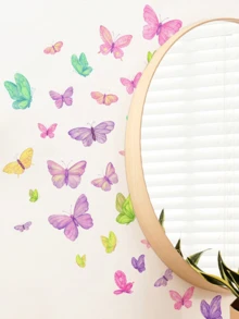 1 Set Butterfly Wall Stickers, Suitable For Bedroom, Entrance, Living Room, Porch, Home Decor, Waterproof, Self-Adhesive, Removable - Multicolor - View 5