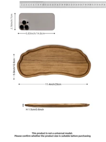 1pc/2pcs Wooden Tray, Cloud Shaped Tray, Rainbow Shaped Tray, Wooden Tray, Cosmetic Display Tray, Perfume Tray, Bathroom Tray, Wooden Cutlery Tray, Cake Tray, Kitchen Tray, Birthday Display Stand, Garden Tray, Cupcake Tray, Suitable For Birthday, Thanksgiving, Valentine's Day And Other Occasions, Star, Moon - Brown - View 15