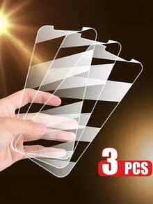 3pcs Premium Tempered Glass Screen Protector Film Compatible With IPhone 17/Air/17 Pro/17 Pro Max/16 Pro Max/15 Pro Max/14 Pro Max/13/12/11Pro Max/7/8/Se2/X/Xs/Xr/Xs Max/16e, Full Cover Protection Film With HD Clarity, Anti-Scratch Design Compatible With IPhone - Clear - View 31