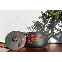 1 Set Purple Clay Plum Blossom Teapot Set, Purple Clay Tea Set, Home & Travel Tea Set, Includes 1 Teapot, 1 Host Teacup, 6 Guest Teacups, Suitable For Restaurant, Home, Office Chinese Kung Fu Teapot - Multicolor - View 2