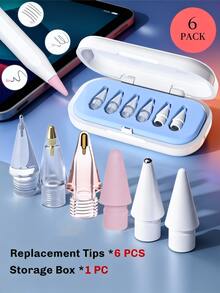 6支升级版Apple Pencil笔尖,兼容Apple Pencil第一代/第二代,USB-C接口,iPad Pro,细笔尖,精准操控,耐用金属笔尖,圣诞节、送给家人、朋友、生日、节日的最佳礼物 - 彩色 - 查看 21