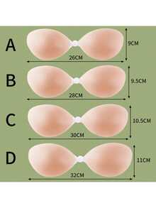 Comfortable Silicone Adhesive Bra, Strapless Push-Up, Waterproof Nipple Patches, Women's Chest Enhancement Pads, Popular Design - 杏色 - 查看 5
