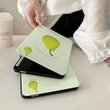 غطاء آيباد من سلسلة الفاكهة اللذيذة، قابل للفصل مغناطيسيًا، حامل قابل للطي على شكل Y، إيقاظ/سكون تلقائي، مقاوم للصدمات، مع حامل قلم لآيباد 10/إير 5/11 م3/برو 11 (جوز الهند/توت أزرق/جوافة/إجاص/برتقال) - أخضر نعناع - مشاهدة 3