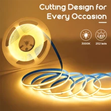 1条COB LED灯带，橱柜照明，暖白光，USB/电视盒两种供电方式，超亮柔性高密度自粘可裁剪LED灯带，非常适合卧室、客厅、楼梯、厨房和走廊等环境装饰。 - 暖光 - 查看 9