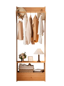 Perchero De Piso Con Tubo Para Closet Organizador Ropa Roble Claro - Camel - Ver 3