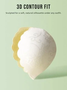 1/2 Pieces Set Of Lace Invisible Breast Petals, Push-Up And Lifting Bra, Invisible Silicone Self-Adhesive Nipple Covers, Front Clasp And Back Strap Design, Reusable, Suitable For Bikinis And Strapless Evening Gowns.