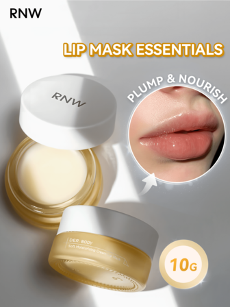 RNW Crema para el cuidado de los labios, máscara labial reparadora para la noche, reduce las líneas finas de los labios, máscara labial para dormir, aceite de semilla de jojoba, suero labial, vitamina E, bálsamo labial, base de labios, set de cuidado labial, maquillaje, pintura facial, cosméticos, adecuado para mujeres y niñas