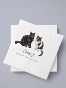 20/40/60/100pcs Customized Napkins, Wedding Anniversary Personalized Napkins, Suitable For Couples, Lovers, Romantic Gift, Disposable Beverage & Dessert Napkins, Applicable For Wedding Table Decor, Engagement Party, Unique Ideal Gift For Her