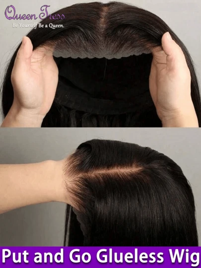 CEXXY Perruques en cheveux humains avec dentelle frontale HD 13x4, noires - Densité 200 %, couleur naturelle, cheveux lisses - Ligne de cheveux pré-épilée et cheveux de bébé - Prêtes à porter, sans colle - Plusieurs tailles, idéales pour les femmes