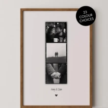 Personalized Couple Filmstrip Striped Photo Wall Art | Customized Photo Booth Wall Decor | Romantic Photo Gift | Anniversary Or Wedding Memento | Digital Download - Multicolor - View 4