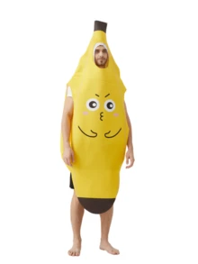 黄色香蕉角色扮演服装，成人均码，带可拆卸帽子，可爱卡通形象，适合狂欢节、万圣节、家庭聚会、节日娱乐，营造欢乐气氛 - 彩色 - 查看 12
