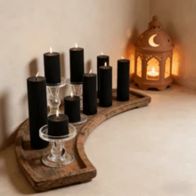 1pc 1.96 Inch Diameter Black Cylindrical Scented Candle, Suitable For Ambiance Creation, Home Decor, Living Room Decor, All Seasons, Valentine's Day Gift & Decor, New Year Gift & Decor, Wedding Gift & Decor, Women/Girlfriend Gift, Souvenir, Birthday Gift