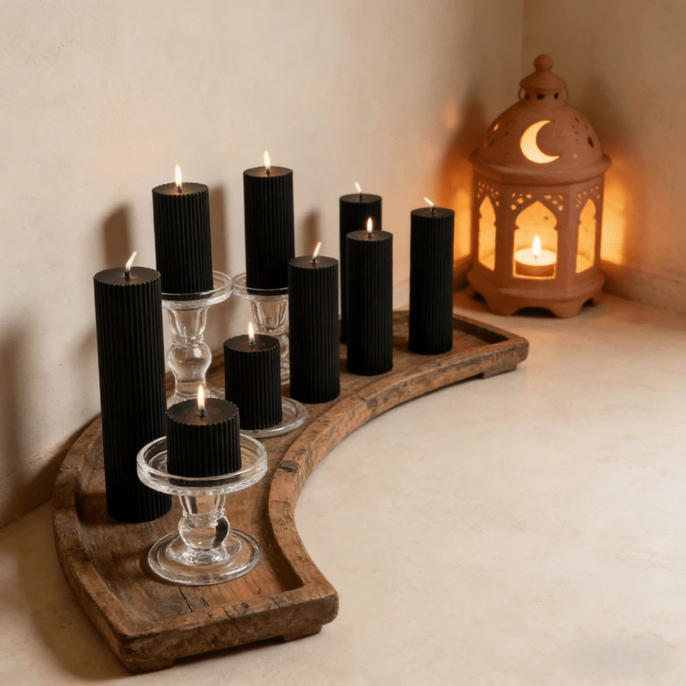 1支直径1.96英寸的黑色圆柱形香氛蜡烛，适用于营造氛围、家居装饰、客厅装饰，四季皆宜，可作为情人节礼物、新年礼物、婚礼礼物、送给女性/女友的礼物、纪念品或生日礼物。 - 彩色 - 查看 1