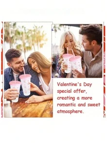 1pc Reusable Cute Pink Bow Plastic Cup With Lid And Straw, Transparent, Suitable For Iced Coffee, Water, Juice, Soda, Great For Beach, Wedding, Birthday, Holiday, Christmas, Halloween, Party, Office, Pool, Events, Dates, Outdoor Activities, Sports Bottle, Outdoor And Daily Use Water Bottle (Note: The Product May Have Some Scratches During Transportation, But It Does Not Affect The Use) - Multicolor - View 6