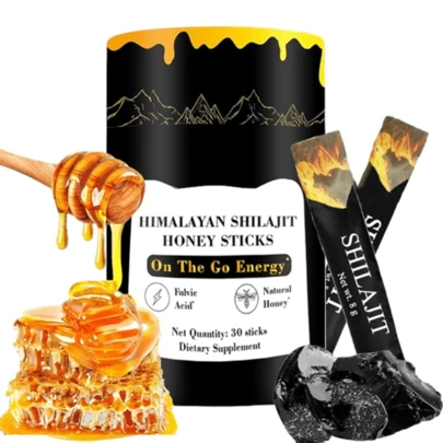GWYNNE Palitos de Miel Himalayan Shilajit (30 Sticks) | Miel Ecológica + Ácido Fúlvico | Suplemento Nutricional | Apoyo Energía + Fuerza + Rendimiento Cognitivo | Para Hombres y Mujeres