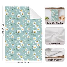 2条简约日常春日雏菊图案厨房毛巾，柔软涤纶材质，适用于厨房装饰、厨房清洁、节日派对装饰、厨房和浴室用品、家居装饰、乔迁礼物 - 彩色 - 查看 5