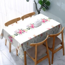 1/20片装玫瑰花卉印花桌布，适用于节日派对、野餐、晚餐装饰，适合家居客厅、厨房、餐厅，可机洗，易于清洁 - 彩色 - 查看 7