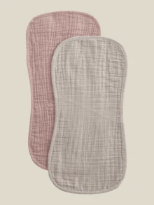 2条装Oeko-Tex认证柔软舒适多色棉纱布襁褓毯，四季皆宜，新生儿及婴儿护理 - 彩色 - 查看 3