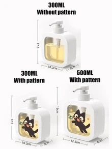 可爱的黑猫花卉造型皂液瓶 - 可重复使用的按压式皂液器，小巧精致，适用于厨房/浴室，可盛放洗洁精、洗手液、润肤露等 - 送给爱猫人士的理想乔迁礼物，春季装饰 - 耐用塑料材质，浴室配件，趣味设计，易于使用的按压泵，家居装饰 - 彩色 - 查看 7