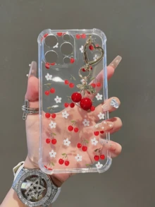 樱桃图案TPU软壳手机壳，UV印刷樱桃图案，附赠樱桃吊坠钥匙扣，兼容 7/8/7 Plus/8 Plus/X/XR/XS Max/11/11 Pro/11 Pro Max/12/12 Pro/12 Pro Max/12 Mini/13/13 Pro/13 Pro Max/13 Mini/14/14 Pro/14 Pro Max/14 Plus/15/15 Pro/15 Pro Max/15 Plus/16/16 Pro/16 Pro Max/16 Plus/17/17 Pro/17 Pro Max/Air Spring Birthday - 無色 - 查看 3
