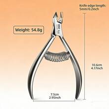 1pc Stainless Steel Silvery Dead Light Beige Pliers - Tool For Trimming Hand & Foot Dead Light Beige, Thorns & Nails, Multi-Functional As Cuticle Cutter & Trimmer, Rust-Resistant Metal For Durability, Sharp Precision Tips For Clean Cuts - Silver - View 2