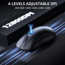 ATTACK SHARK Chuột chơi game không dây 2.4G/Bluetooth/Có dây, tốc độ phản hồi 1000Hz, trọng lượng nhẹ 67g, pin sạc 300mAh, DPI điều chỉnh được từ 400–12800, thiết kế công thái học đối xứng, cảm biến quang học S203. - Nhiều màu - Xem 4