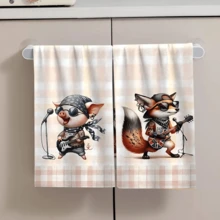 2/4 Pcs Set, Dish Towels, Animal Band Printed Soft Microfiber Absorbent Cloths, Modern Kitchen Towels, Cooking & Baking Tea Towels, Dish Cloths, Cleaning Rags, Hand Towels, Tea Towels, Super Soft & Highly Absorbent, Kitchen Decor, Gifts For Neighbors, Gifts For Mom, Birthday Gifts, Housewarming Gifts For Friends, Kitchen Essentials, Daily Necessities - Multicolor - View 5