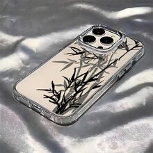 Esta funda con estampado de bambú en negro y gris es compatible con diversos modelos de teléfono, como OPPO Reno 16E/15/14/13/12/11/PRO/PLUS/PROMAX/MINI, S/A/M/NOTE, S/G/EDGE/E, Transition Spark/HANTOM/CAMON/INFINIX, Honor 400/PLAY/X/Y, OPPO Reno/A/F, OPPO Reno 14/Redmi/POCO/NOTE, etc. Transparente, sencilla, elegante y duradera, está hecha de TPU. Es ideal para celebraciones como San Valentín, Halloween y Navidad, y es ideal para uso personal o como regalo. - transparente - Ver 2