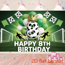 1 pieza de Pancarta plana 2D de Fiesta de 6to Cumpleaños con tema de fútbol, con una corona dorada y globos, fondo de fibra de poliéster, adecuado para sala de estar, dormitorio, oficina o eventos de celebración con tema deportivo - 1 - View 5