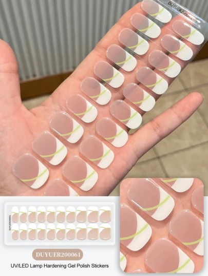 Halloween EMI Crystal Gel Nails, Transparent Base Glue, 20 Pieces Of Gel Nail Stickers, Stickers, Requires UV Lamp, Salon Quality, Long-Lasting, ES20 Cross-Border Wholesale 1 Piece Direct Shipment, Same Style As The Red Book Nail Stickers, Nail Sticker For Fingertips Nail Supplies