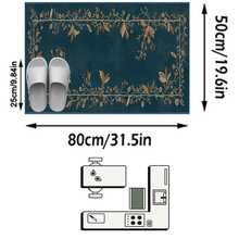 Thảm trải sàn/thảm trang trí họa tiết hoa lá nhiệt đới cổ điển, mềm mại, có thể giặt được, thích hợp cho phòng tắm, nhà bếp, lối vào, hành lang, phòng ngủ, phòng khách, trang trí nhà cửa đa năng. - Nhiều màu - Xem 13