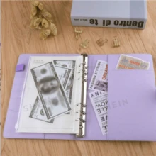 A5 Leather Binder Notebook, 6-Ring Loose Leaf Notebook Cover Fits A5 Filler Paper, Refillable Personal Planner Binder Cover With Magnetic Snap Closure (Inserts Not Included) - Multicolor - View 4