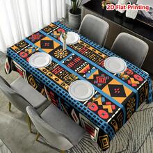 1/20pcs Bohemian Style Tablecloth, Vibrant Geometric Pattern Including Diamonds, Circles, Stripes And Sun Designs, Full Of Vibe, Suitable For Rectangular Dining Tables, Home, Kitchen, Indoor/Outdoor, Picnics, Weddings, All Seasons, Easy Care, Ideal For Home, Kitchen, Dining, Picnics - Multicolor - View 11