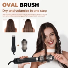Juego de cepillo secador de pelo 5 en 1 mejorado, moldeador de aire caliente, herramienta de peinado profesional | 5 peines desmontables + 3 modos ajustables | Rizado automático + Estilismo multifuncional, anti-frizz, anti-estático, con forma duradera, para crear flequillo voluminoso/peinados con capas - Multicolor - Ver 5